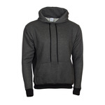 Contrast color hooded sweatshirt with inserts