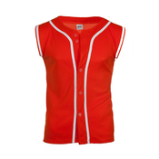 Sleeveless jersey with piping